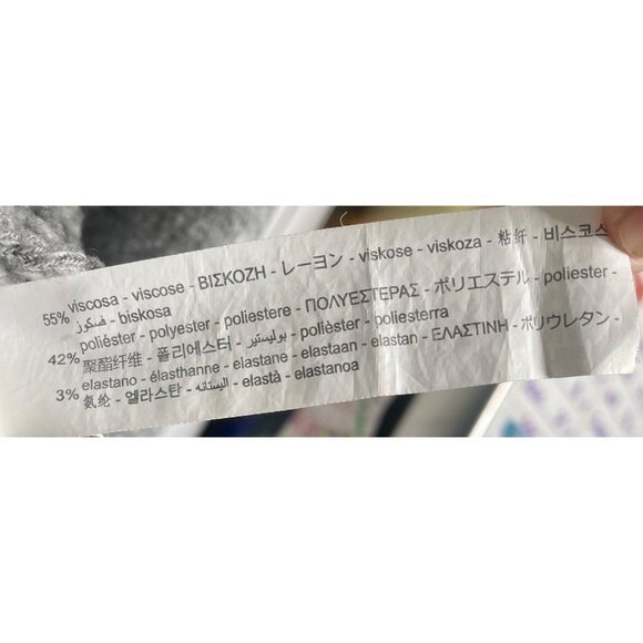 Zara Women's Medium M Med Gray Knit Sweater Long Sleeve Cropped Elastic Waist - Picture 10 of 15